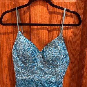 Amazon Blue Sequin Mini Dress